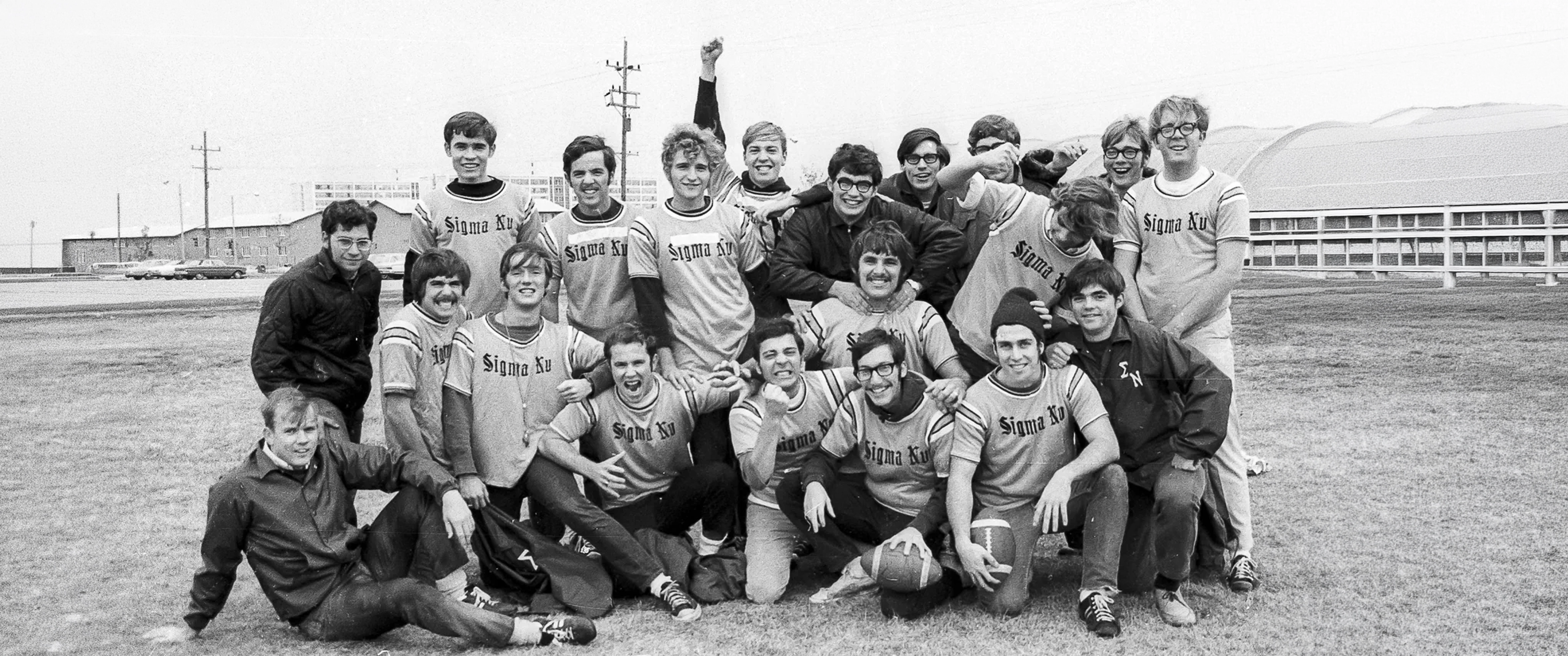 Sigma Nu NIU Brotherhood behind Tugs